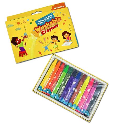 Apsara 12 Washable Crayons | Non-toxic Artistic Colours | Safe to Use ...