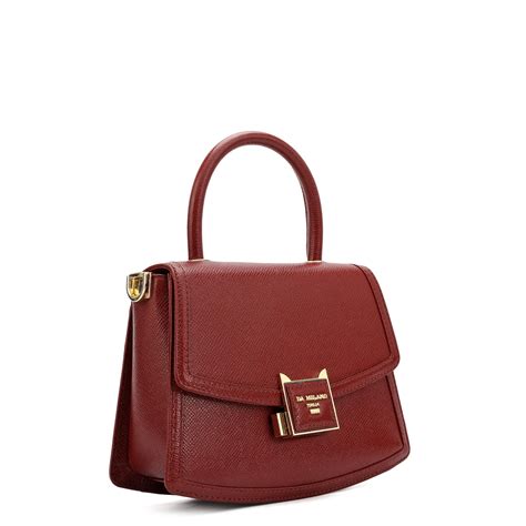Small Franzy Leather Satchel - Cherry – Da Milano