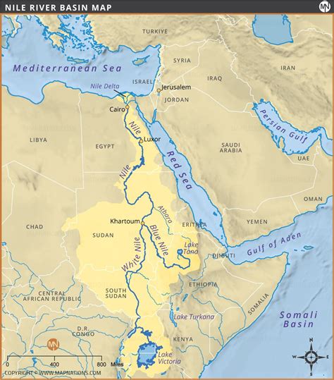Nile River Basin Map – Course, Tributaries, Basin Countries and Major ...