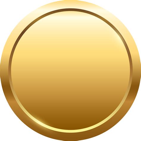 3d golden button for empty emblem, medal or badge 19026033 PNG