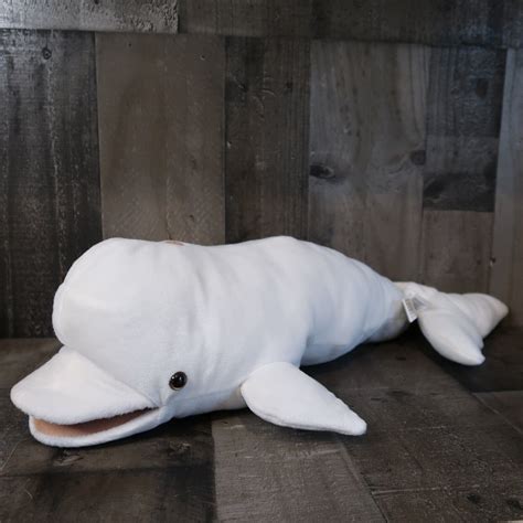 Beluga Whale Hand Puppet White Plush Stuffed Toy 2003 Ocean 22 ...