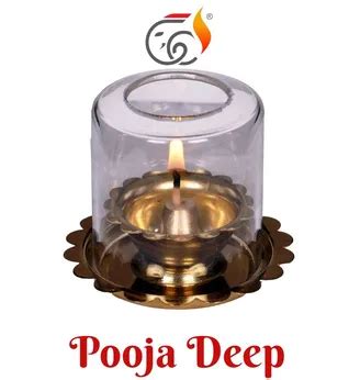 Akhand Diya with Glass Cover
