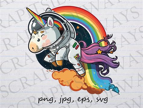 Space Unicorn Clipart Vector Graphic Svg Png Jpg Eps Astronaut - Etsy ...