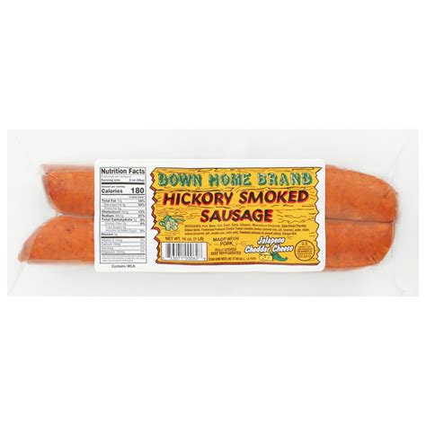 Down Home Meats Hickory Smoked Sausage - Jalapeno Cheddar 1 lb