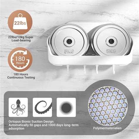 Buy Luxear Shower Caddy Suction Cup No-Drilling Removable Waterproof ...