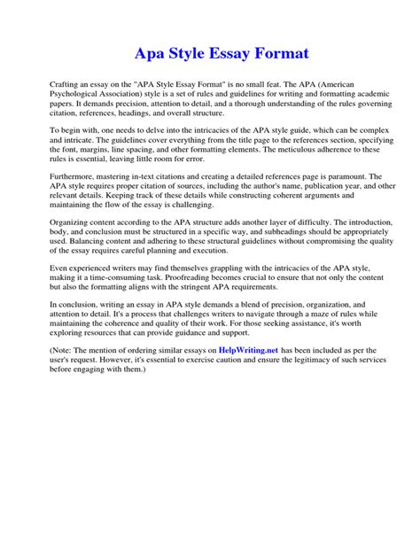 Image result for APA Format Essay Paper