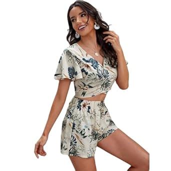 Buy My Urban Attire Women's Wrap V Neck Two Piece Crop Top Half Sleeves ...