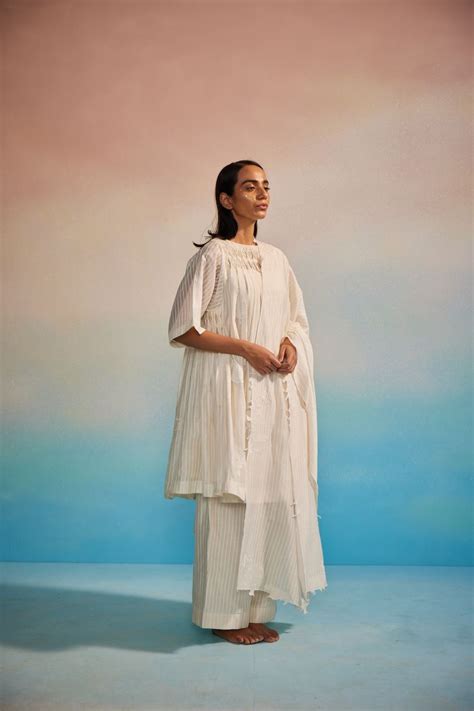 Buy - Musubi ivory smocking dress set | Elan Store