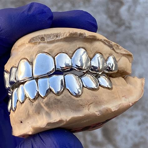 Real Solid 925 Sterling Silver Permanent Look Single Caps Custom Grillz | Custom grillz, Grills ...