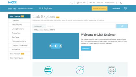 Analyze Your Link Profile With Moz's Link Explorer