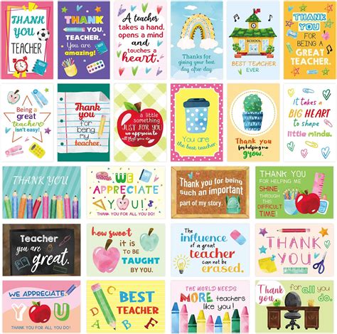 Amazon.com: 36 Sets Teacher Appreciation Card Teacher Thank You Cards 5 ...