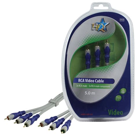 HQ 5m Standard 3X RCA Male Component Video Cable with RCA Gold Plated ...