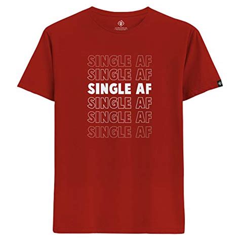 Buy The Rowdster Men's Round Neck Cotton Single AF Printed Red T-Shirt ...