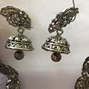 Buy Zaveri Pearls Dark Antique Oxidised Temple Necklace Set For Women ...