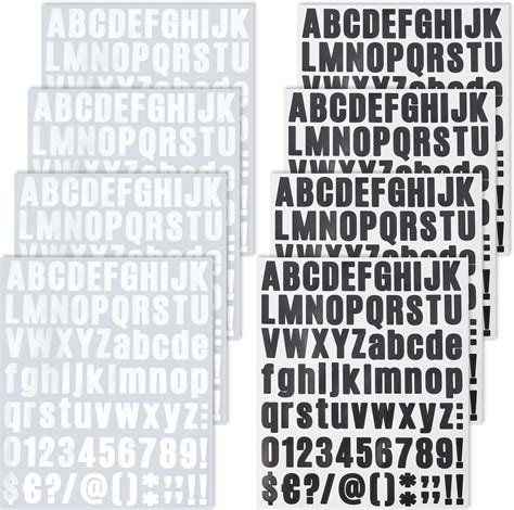 10 Sheets Alphabet Stickers Vinyl Letter Stickers Adhesive Letters Sign ...