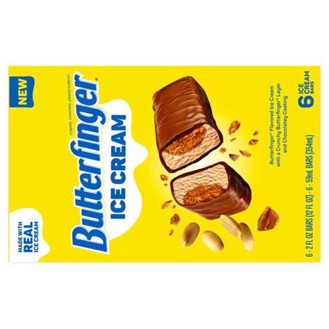 Butterfinger Ice Cream Bars, 6 Pack, Frozen Dessert (12 fl oz) Delivery ...
