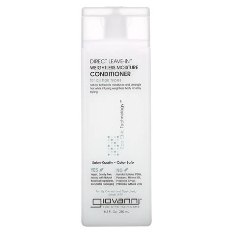 Giovanni, Direct Leave-In Weightless Moisture Conditioner, For All Hair ...