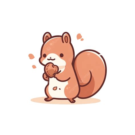 Cute Cartoon Squirrel Eating Nuts Elements, A Cute Squirrel, Eat Nuts ...