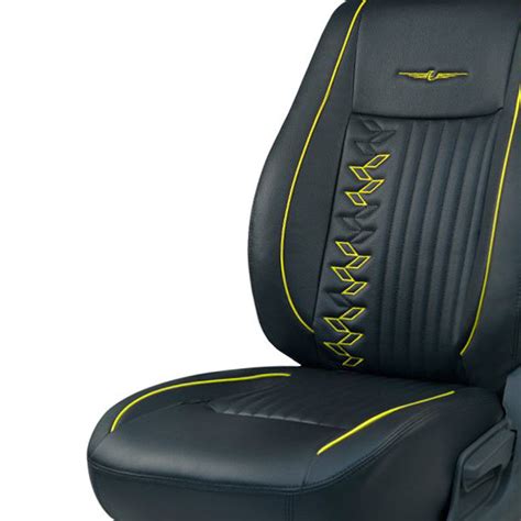 Vogue Knight Art Leather Car Seat Cover Black and Yellow For Maruti Br ...