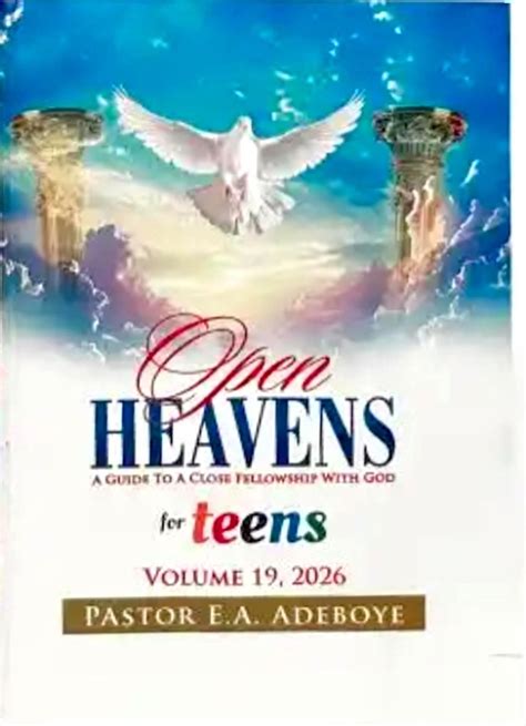 OPEN HEAVEN FOR TEENS 19 JANUARY 2026 — OPEN HEAVEN FOR TODAY, RCCG OPEN HEAVEN DEVOTIONAL ...