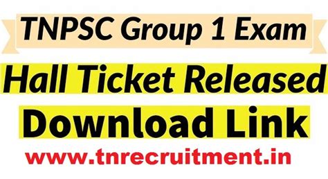 TNPSC Group 1 Hall Ticket 2020 (Out) | Tamil Nadu Combined Civil ...