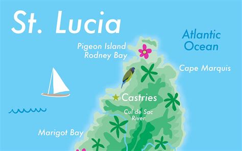 Map Of Saint Lucia Island