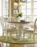 Image result for White Round Wood Dining Table and Chairs