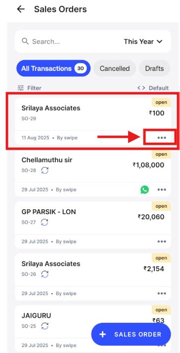 How to edit Sales Order on Mobile? - Android - Swipe