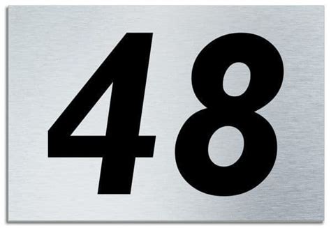 Number 48 Contemporary House Plaque Brusher Aluminium modern door sign