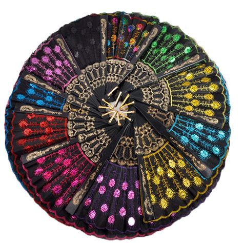 Buy Winture 10 PCS Peacock Hand Fans, Spanish Folding Hand Fan, Flower ...