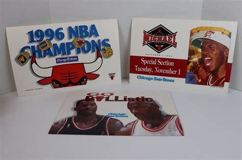 Vintage 1990's Chicago Bulls Tribune Posters Newstand Newspaper Signs ...