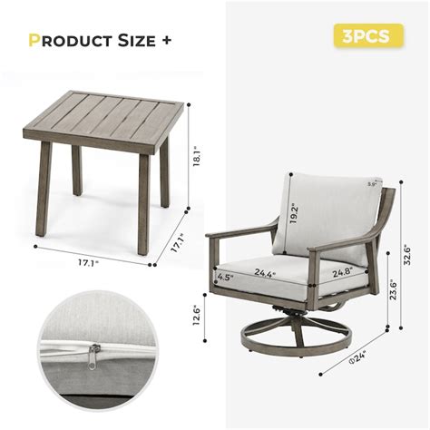 3 -Piece Patio Conversation Set with Gray Cushions in the Patio ...