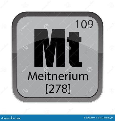 Meitnerium On Periodic Table Of The Elements, With Element Symbol Mt ...