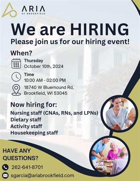 #ariaofbrookfield #hiring #brookfieldwi | ARIA of Brookfield