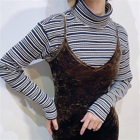 black and white stripe turtle neck knit | LEMON