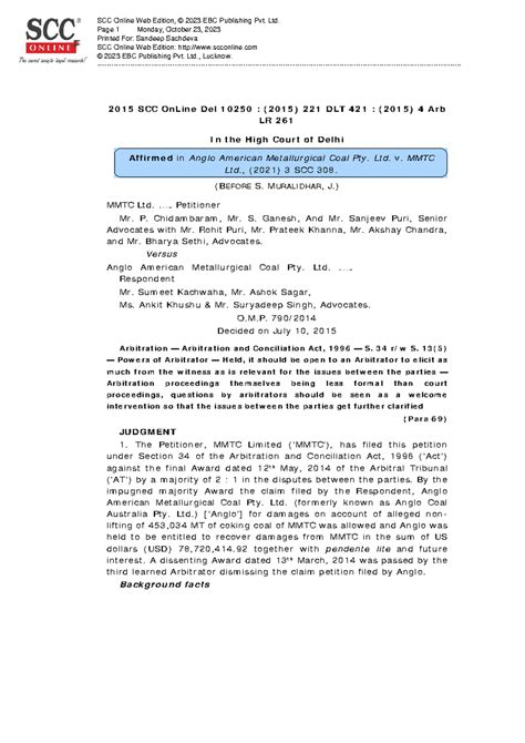 MMTC Ltd - GST important Sections - 2015 SCC OnLine Del 10250 : (2015 ...
