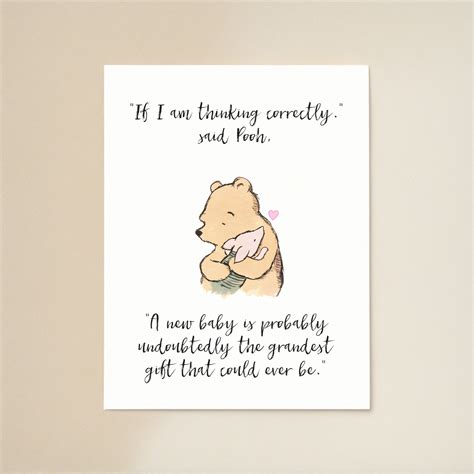 Winnie the Pooh New Baby Card: Grandest Gift Quote - Etsy