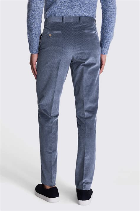 Tailored Fit Steel Blue Corduroy Pants | Buy Online at Moss