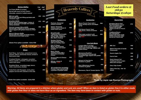 Menu – Heavenly Coffees