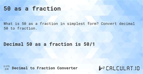 50 as a fraction - Calculatio