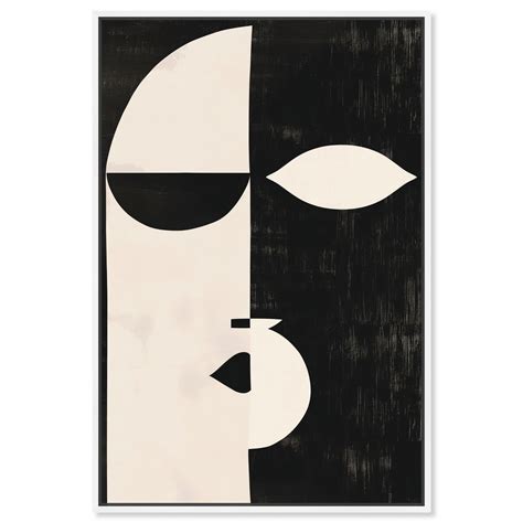 Divided Self I Canvas Modern Face Abstract by Art Remedy, White Frame ...