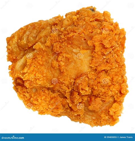 Top View Crispy Fried Chicken Thigh Isolated Over White Stock Photo ...