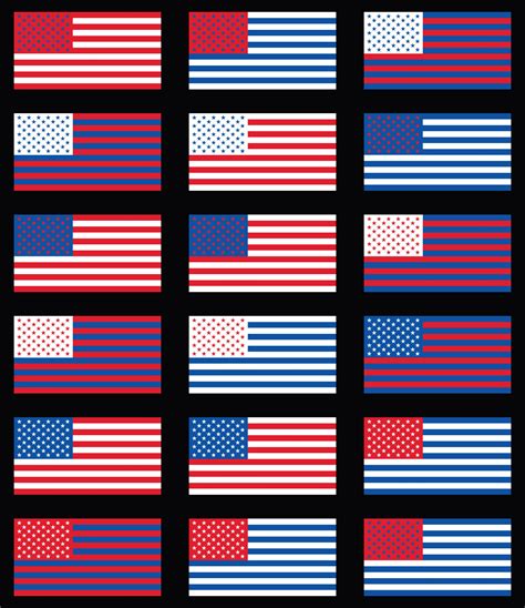 American Flag Different Colors