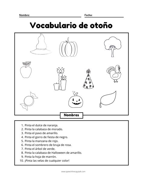 Fall: Vocabulary - Speech Therapy Talk Membership