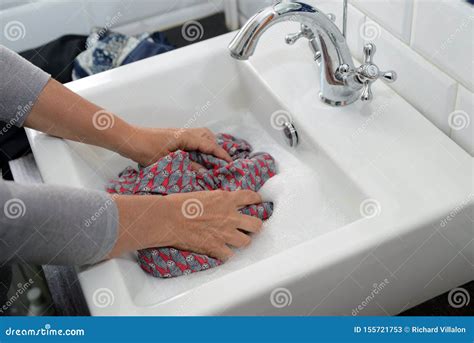 Washing Laundry by Hand in a Sink Stock Image - Image of wash, water ...