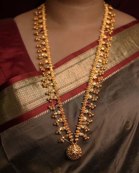 Buy Kolhapur Saaj (26 Inch) Necklace Gold plated by Moha (Big) Online ...
