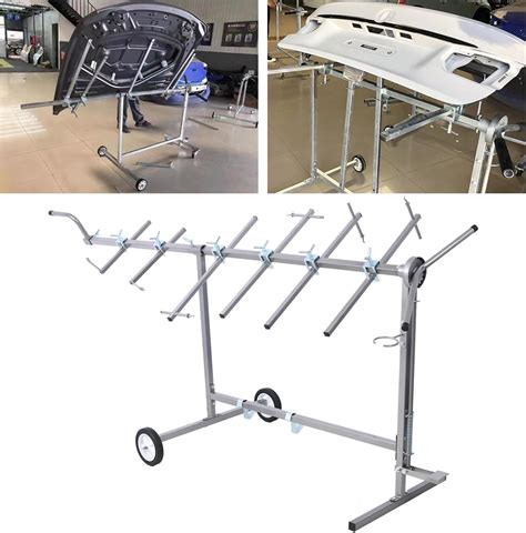 Auto Body Paint Stand 6 Racks, 360° Rotatable Car Body Paint Rack Panel Tree Panel Holder ...