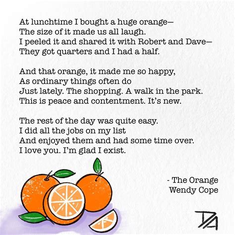 Pretty Poetry 5: The Orange by Wendy Cope