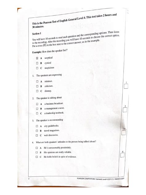 Image result for English Level 4 Test