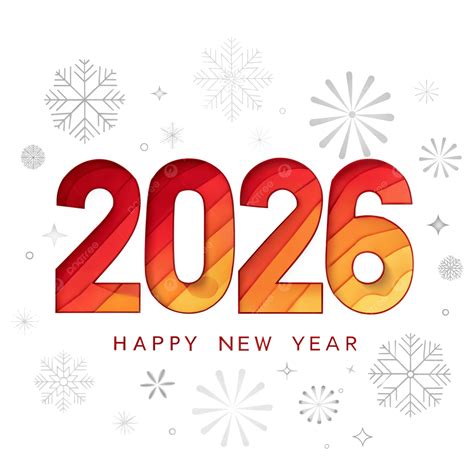 Happy New Year 2026 Graphic With Snowflakes, New Year 2026, Happy New ...